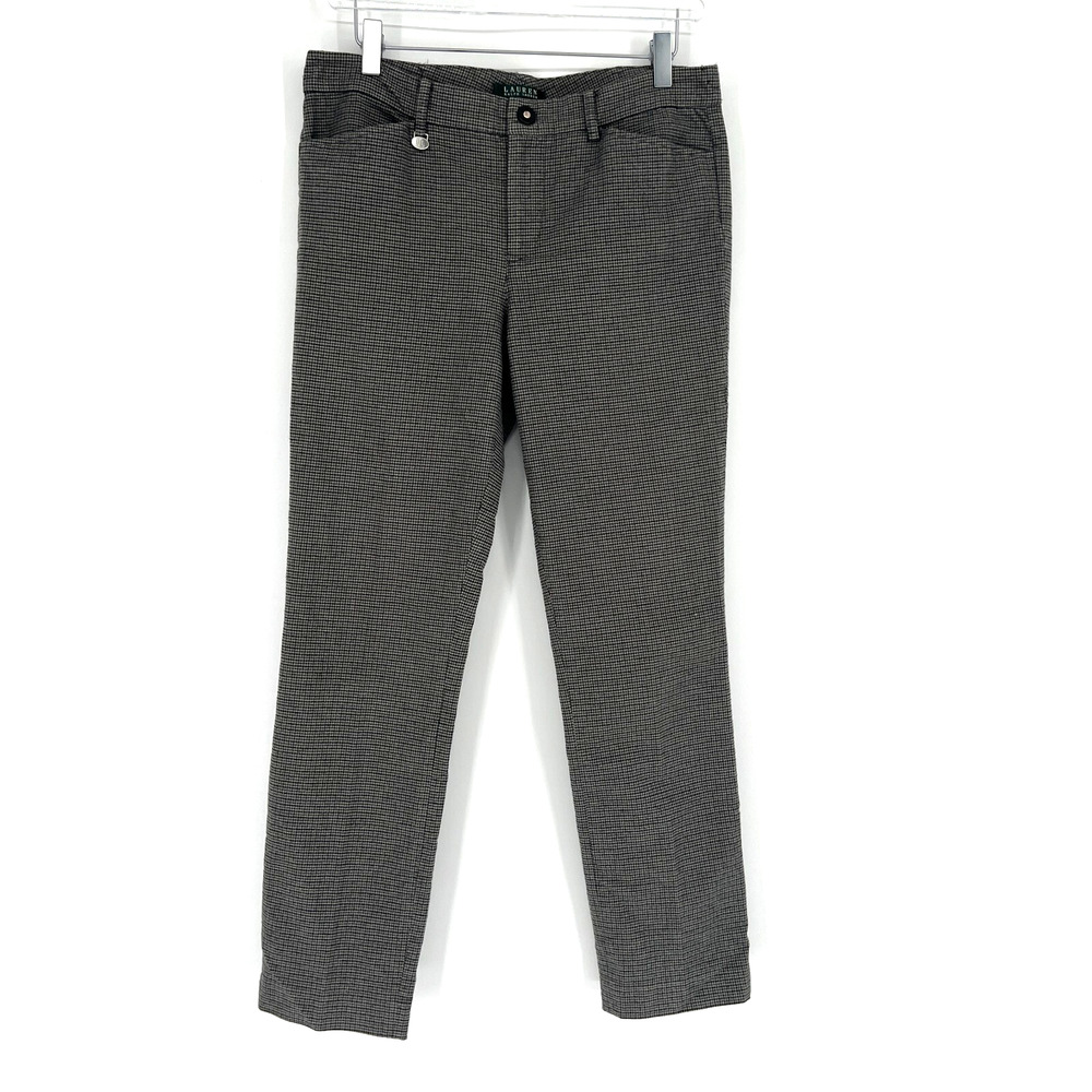 Vtg Lauren Ralph Lauren Pants Womens 6 Gray Herringbone‎ Preppy School Girl